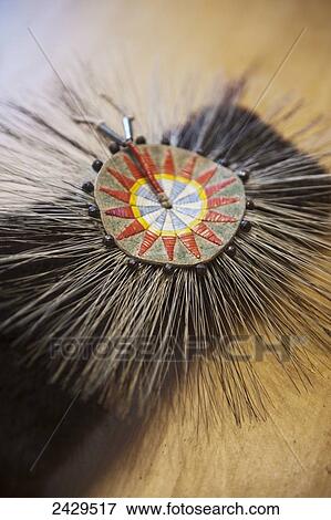 Stock Photo - Detail of Native American traditional clothing; Rossburn, Manitoba, Canada. Fotosearch