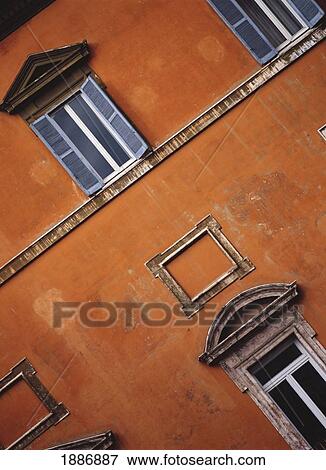 Detail Of Orange Building View Large Photo Image Stock Photo - Detail Of Orange Building. Fotosearch