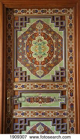 Stock Photo - Detail Of Painted Door, Marrakesh, Morocco. Fotosearch