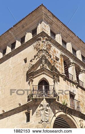 Stock Image - Detail Of Palacio De Los Duques De San Carlos (Palace Of The Dukes Of Saint Charles); Trujillo, Caceres, Spain. Fotosearch