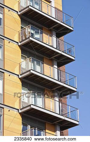 Stock Image - Detail Of Quay Apartments; Poole, Dorset, England, United Kingdom. Fotosearch