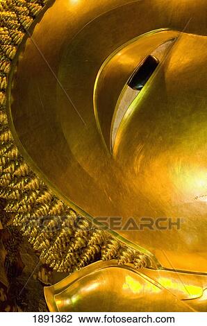 Detail Of Reclining Buddha Statue View Large Photo Image Stock Image - Detail Of Reclining Buddha Statue. Fotosearch