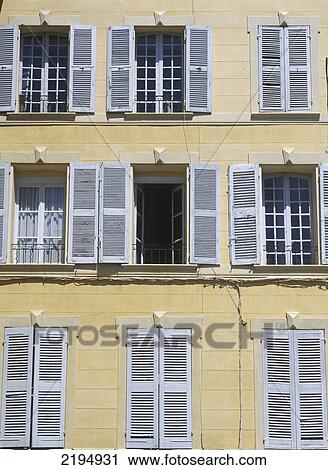 Detail Of Shuttered Windows On House In Aix-En-Provence, France. View Large Photo Image Stock Image - Detail Of Shuttered Windows On House In Aix-En-Provence, France.. Fotosearch