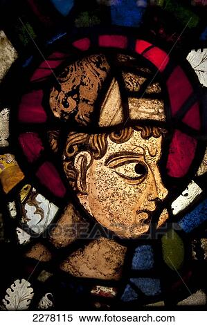 Stock Photography - Detail of stained glass in the the Victoria and Albert Museum; London, England. Fotosearch