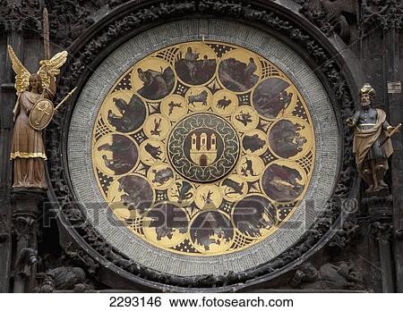 Detail of the Astronomical Clock, Prague Town Hall, Czech Republic, Europe View Large Photo Image Stock Photograph - Detail of the Astronomical Clock, Prague Town Hall, Czech Republic, Europe. Fotosearch