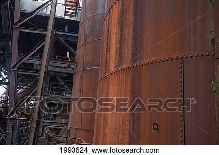 Detail of the blast furnace group of Volklinger Hutte (Volklingen Ironworks), Volklingen, Germany View Large Photo Image Picture - Detail of the blast furnace group of Volklinger Hutte (Volklingen Ironworks), Volklingen, Germany. Fotosearch