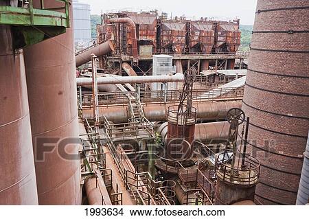 Detail of the blast furnace group of Volklinger Hutte (Volklingen Ironworks), Volklingen, Germany View Large Photo Image Picture - Detail of the blast furnace group of Volklinger Hutte (Volklingen Ironworks), Volklingen, Germany. Fotosearch