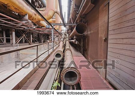 Picture - Detail of the blast furnace group of Volklinger Hutte (Volklingen Ironworks), Volklingen, Germany. Fotosearch