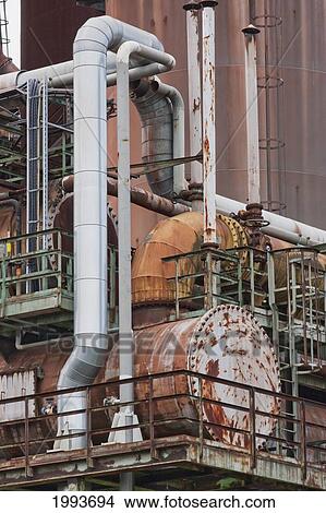 Picture - Detail of the blast furnace group of Volklinger Hutte (Volklingen Ironworks), Volklingen, Germany. Fotosearch