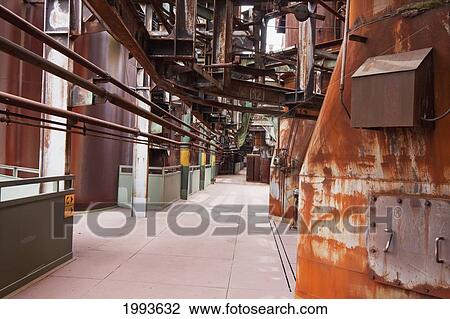 Stock Image - Detail of the blast furnace group of Volklinger Hutte (Volklingen Ironworks), Volklingen, Germany. Fotosearch