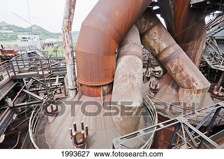 Stock Photo - Detail of the blast furnace group of Volklinger Hutte (Volklingen Ironworks), Volklingen, Germany. Fotosearch