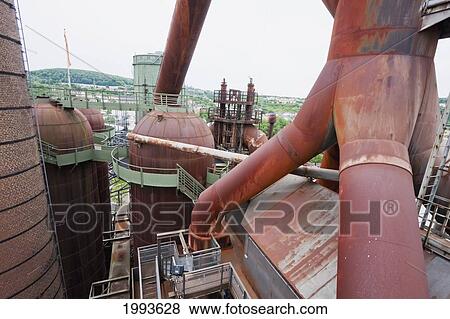 Stock Photo - Detail of the blast furnace group of Volklinger Hutte (Volklingen Ironworks), Volklingen, Germany. Fotosearch