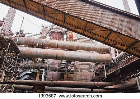 Stock Photo - Detail of the blast furnace group of Volklinger Hutte (Volklingen Ironworks), Volklingen, Germany. Fotosearch