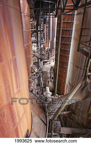 Stock Photography - Detail of the blast furnace group of Volklinger Hutte (Volklingen Ironworks), Volklingen, Germany. Fotosearch