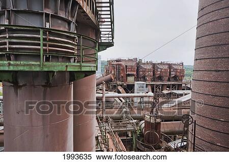 Detail of the blast furnace group of Volklinger Hutte (Volklingen Ironworks), Volklingen, Germany View Large Photo Image Stock Photography - Detail of the blast furnace group of Volklinger Hutte (Volklingen Ironworks), Volklingen, Germany. Fotosearch