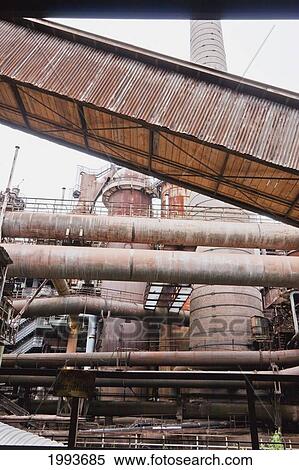 Stock Photography - Detail of the blast furnace group of Volklinger Hutte (Volklingen Ironworks), Volklingen, Germany. Fotosearch