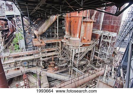 Picture - Detail of the blast furnaces at Volklinger Hutte (Volklingen Ironworks), Volklingen, Germany. Fotosearch