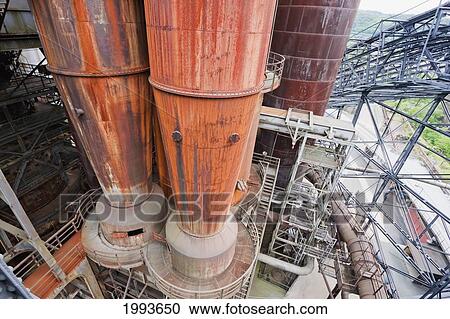 Stock Image - Detail of the blast furnaces at Volklinger Hutte (Volklingen Ironworks), Volklingen, Germany. Fotosearch