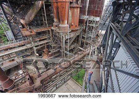 Stock Photo - Detail of the blast furnaces at Volklinger Hutte (Volklingen Ironworks), Volklingen, Germany. Fotosearch