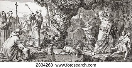 Stock Image - Detail Of The Fresco Depicting The Destruction Of The Celtic Druids, Found In The Basilica Of St. Boniface's Abbey, Munich, Bavaria, Germany. From Histoire Des Peintres, ÃƒÆ’Ã¢â‚¬Â°Cole Allemande, Published 1875. Fotosearch