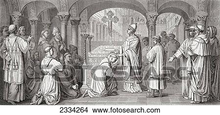 Picture - Detail Of The Fresco In The Basilica Of St. Boniface's Abbey, Munich, Bavaria, Germany. Saint Boniface, C. 7Th Century ÃƒÂ¢Ã¢â‚¬Å¡Ã‚Â¬. Fotosearch