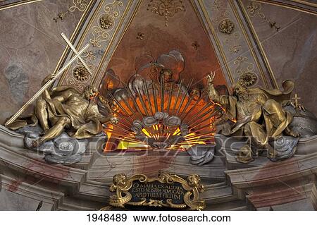Stock Photo - Detail of the main altarpiece of the Chorherrenstift church, Duernstein in Wachau, Lower Austria, Austria. Fotosearch