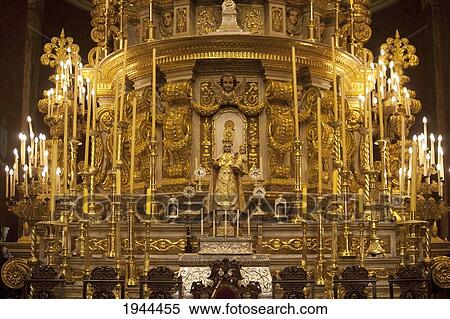 Stock Photography - Detail of the main altarpiece of the Basilica Cathedral, Salta, Argentina. Fotosearch