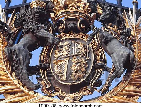 Detail Of The Main Gates Of Buckingham Palace Early In The Morning, London, Uk. View Large Photo Image Stock Photo - Detail Of The Main Gates Of Buckingham Palace Early In The Morning, London, Uk.. Fotosearch