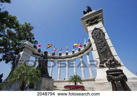 Picture - Detail Of The Monument Depicting The Meeting Between Simon Bolivar And Jose De San Martin, Guayaquil, Guayas, Ecuador. Fotosearch