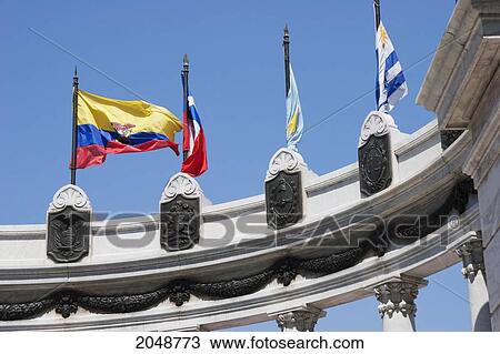 Stock Image - Detail Of The Monument Depicting The Meeting Between Simon Bolivar And Jose De San Martin, Guayaquil, Guayas, Ecuador. Fotosearch