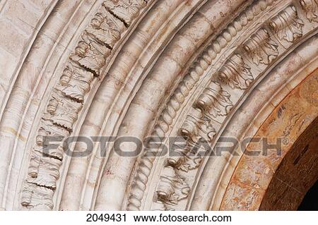 Detail Of The Neo-Romanesque Entrance Of El Sagrario Church (Old Cathedral), Cuenca, Azuay, Ecuador View Large Photo Image Stock Image - Detail Of The Neo-Romanesque Entrance Of El Sagrario Church (Old Cathedral), Cuenca, Azuay, Ecuador. Fotosearch