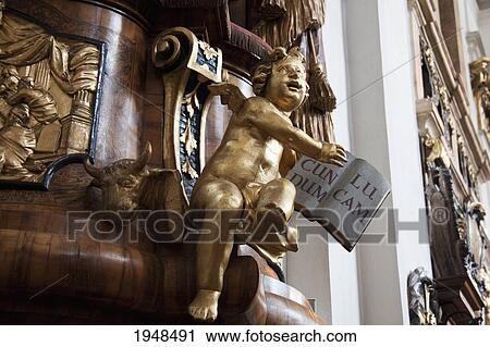 Detail of the pulpit in the Chorherrenstift church, Duernstein in Wachau, Lower Austria, Austria View Large Photo Image Stock Image - Detail of the pulpit in the Chorherrenstift church, Duernstein in Wachau, Lower Austria, Austria. Fotosearch