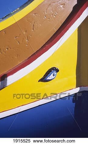 Stock Photography - Detail Of Traditional Maltese Fishing Boat. Fotosearch