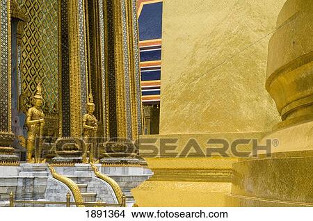 Picture - Detail Of Wat Phra Kaew Temple. Fotosearch