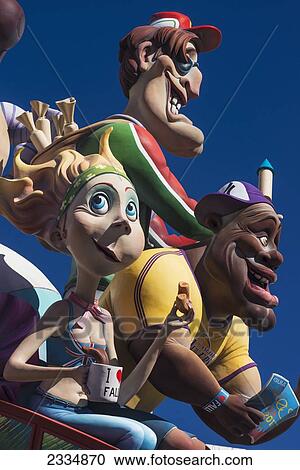 Stock Image - Detail Of Winning Falla On Display In Plaza Del Ayuntamiento; Valencia, Spain. Fotosearch