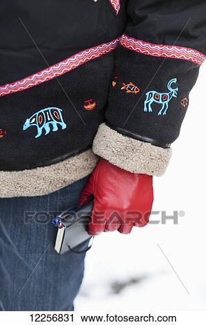 Detail of woman's winter clothing in Native American style; Langley, British Columbia, Canada View Large Photo Image Stock Image - Detail of woman's winter clothing in Native American style; Langley, British Columbia, Canada. Fotosearch