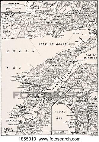 Detailed Map Of Gallipoli Peninsula And The Dardanelles Turkey In 1915 Showing British And Allied Landing Beaches From The War Illustrated Album Deluxe Published London 1916 View Large Photo Image Stock Image - Detailed Map Of Gallipoli Peninsula And The Dardanelles Turkey In 1915 Showing British And Allied Landing Beaches From The War Illustrated Album Deluxe Published London 1916. Fotosearch