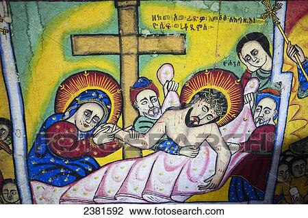 Stock Image - Details from monastery on island in Lake Tana close to Bahir Dar; Ethiopia. Fotosearch