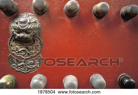 Picture - Details Of A Red Door At Forbidden City. Fotosearch