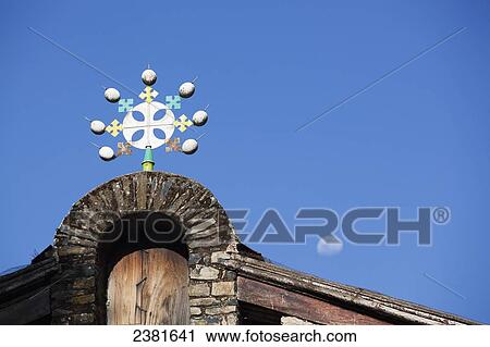 Stock Image - Details of Debre Berhan Selassie church; Gondar, Amhara region, Ethiopia. Fotosearch