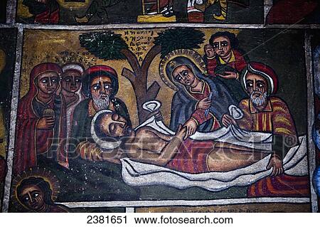Stock Image - Details of Debre Berhan Selassie church; Gondar, Amhara region, Ethiopia. Fotosearch