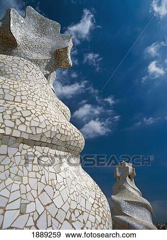 Details Of Roof Of La Pedrera View Large Photo Image Stock Photo - Details Of Roof Of La Pedrera. Fotosearch