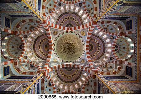 Stock Photography - Details Of The Ceiling In The Jalil Khayat Mosque In Erbil, Iraqi Kurdistan, Iraq. Fotosearch