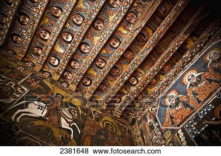 Details of the painted ceiling and walls in Debre Berhan Selassie church; Gondar, Amhara region, Ethiopia View Large Photo Image Stock Photo - Details of the painted ceiling and walls in Debre Berhan Selassie church; Gondar, Amhara region, Ethiopia. Fotosearch