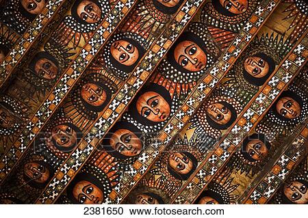 Details of the painted ceiling in Debre Berhan Selassie church; Gondar, Amhara region, Ethiopia View Large Photo Image Stock Image - Details of the painted ceiling in Debre Berhan Selassie church; Gondar, Amhara region, Ethiopia. Fotosearch