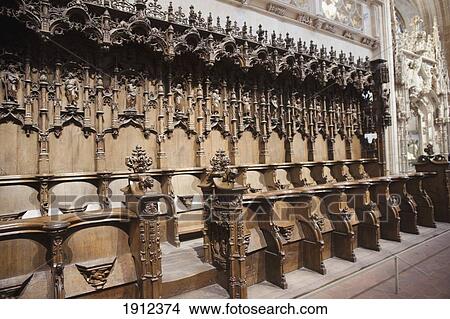 Picture - Details Of The Stalls In Church Of Brou; Bourg-En-Bresse, France. Fotosearch