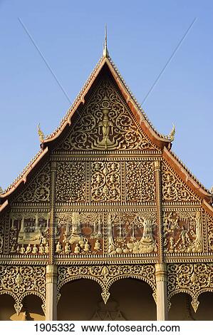 Stock Image - Details Of Wat That Luang Tai, Vientiane, Laos. Fotosearch
