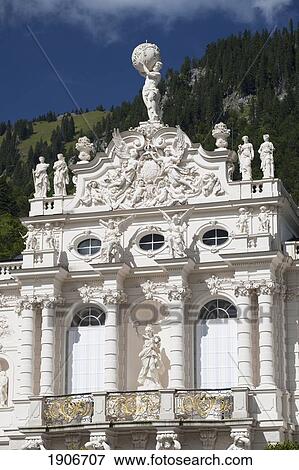 Stock Photo - Details On A White Castle; Linderhof, Germany. Fotosearch