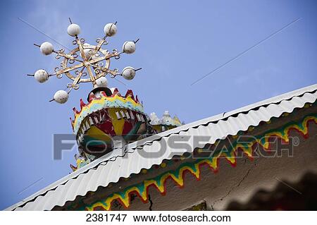 Stock Photo - Details on the roofline of a church building; Tigray region, Ethiopia. Fotosearch