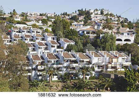 Stock Image - Development Of Terraced Apartments; Torremuelle, Malaga, Costa Del Sol, Spain. Fotosearch
